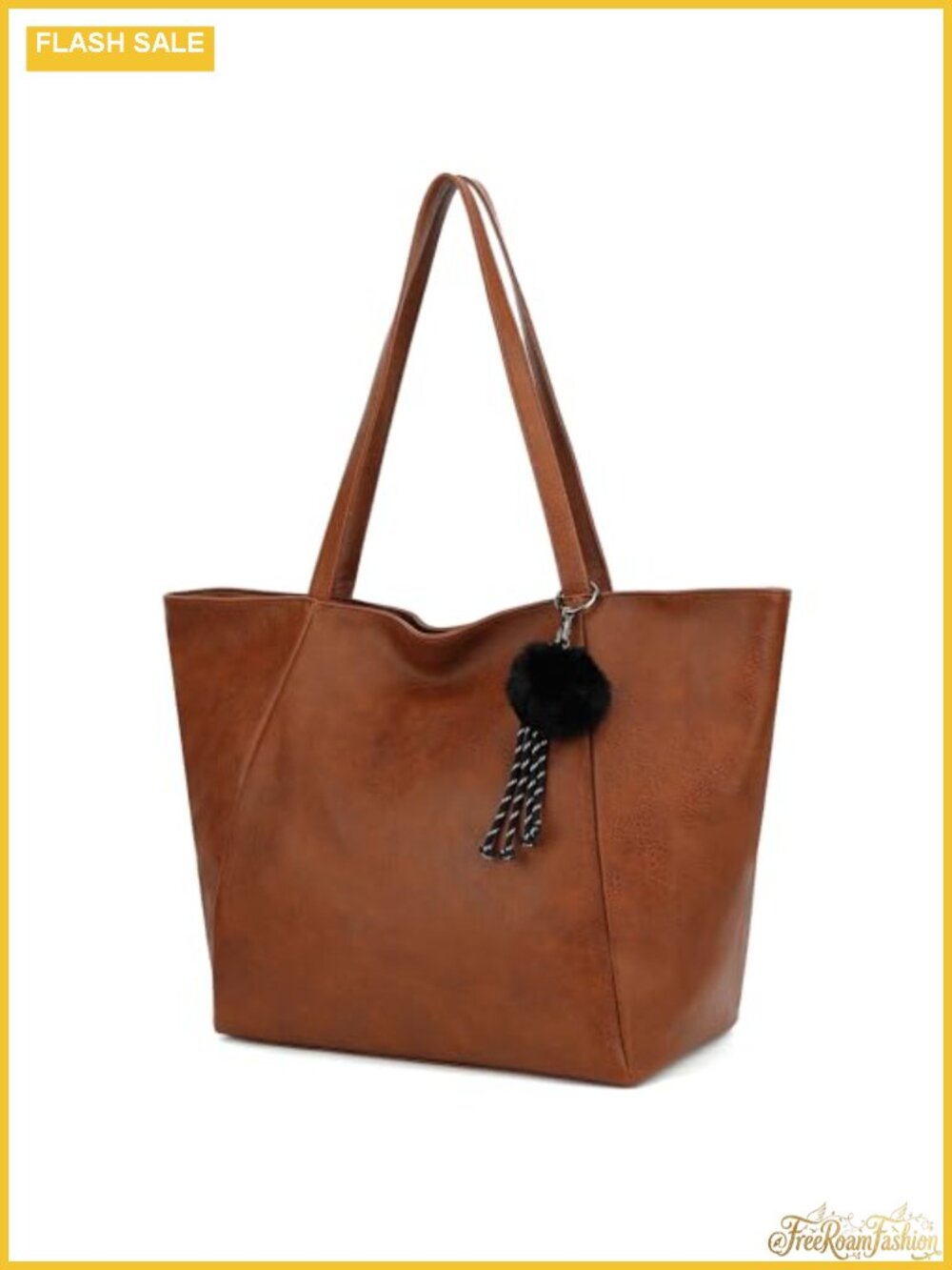 Large PU Leather Tote Bag for Women, Travel Shoulder Purse